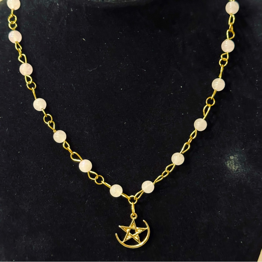 Gold Moon Iridescent Necklace